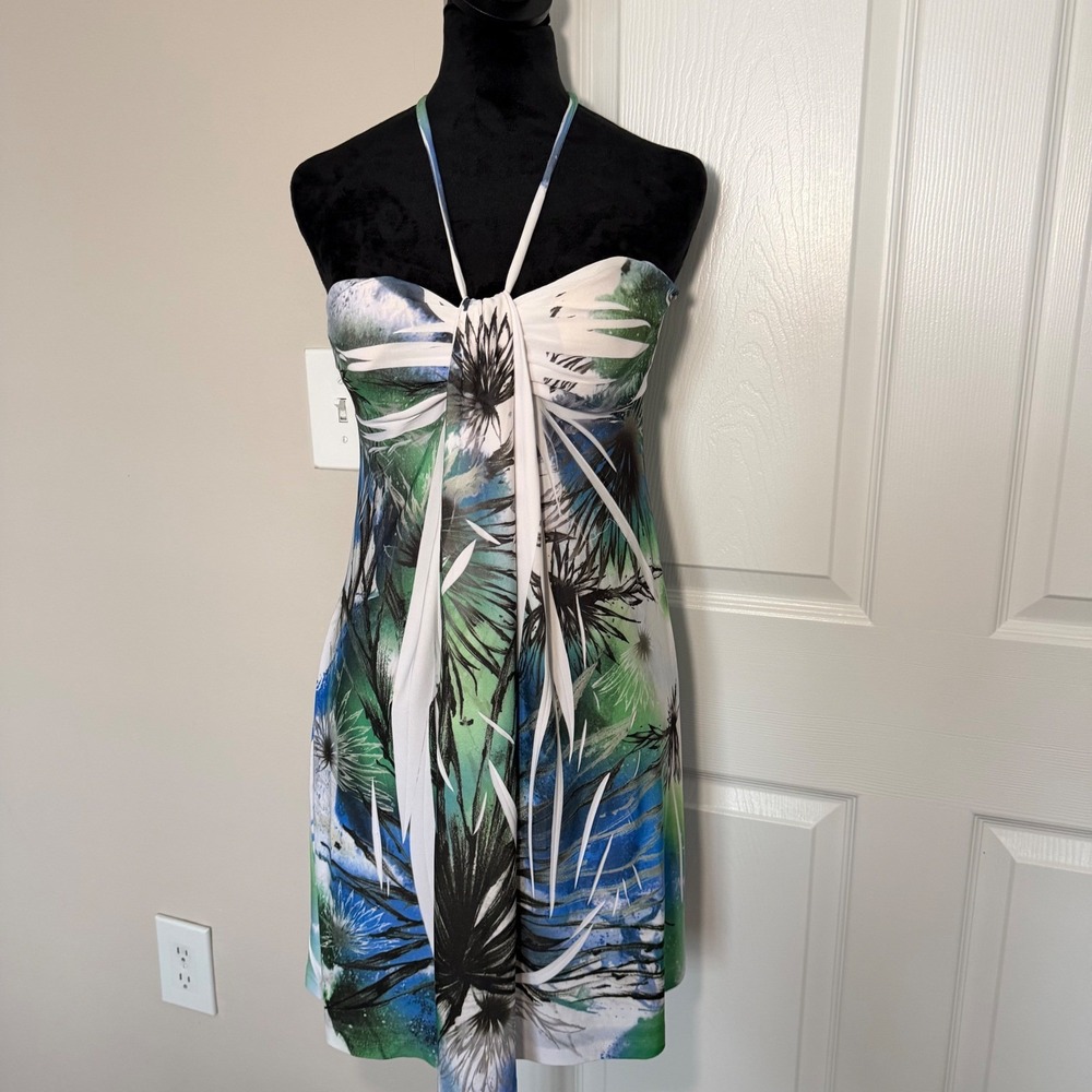 Women's VANITY VTG 90s Swim Cover Up Dress Grunge 2000s Bikini Strapless SZ M